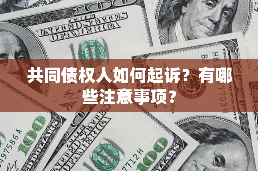 济南共同债权人如何起诉？有哪些注意事项？